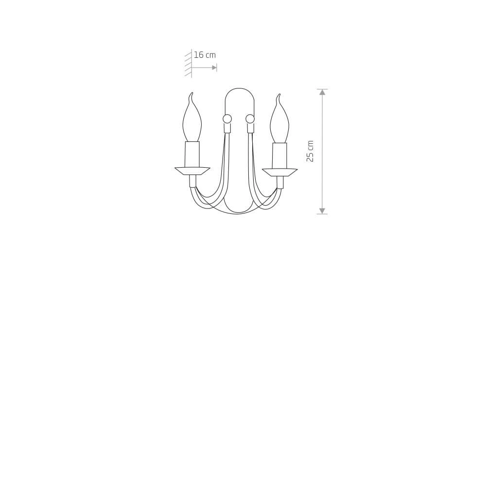 2-flammige Wandleuchte Ares Lyora 5903139203999