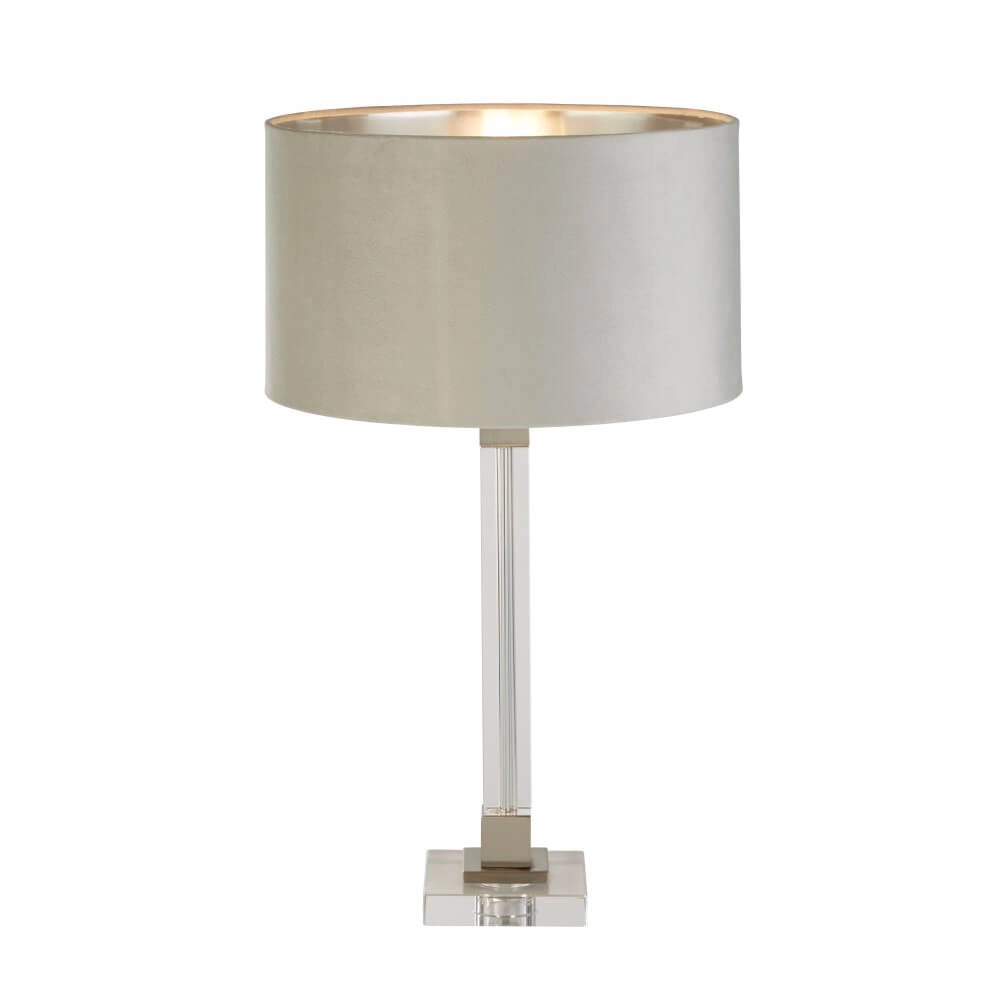 Designer-Tischlampe Scarborough Gold mit grauem Farbton Searchlight 5053423257075