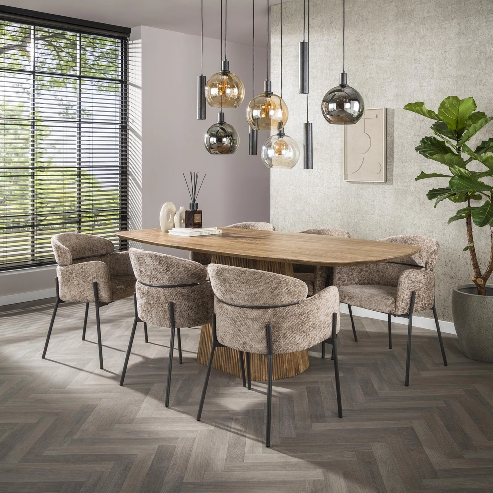 Esstisch-Pendellampe Sfera mit farbigen Glaskugeln und Anhängern Lyora 8716803512405