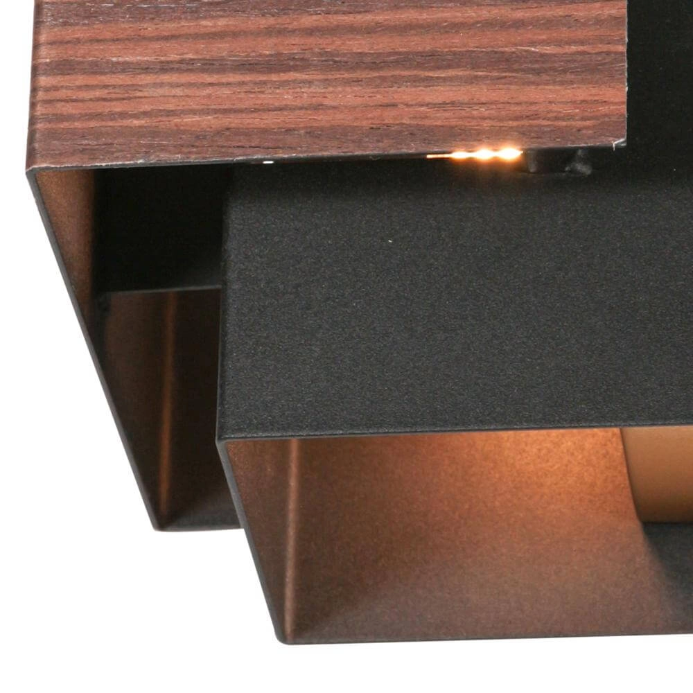 Wandleuchte Muro schwarz mit Holz S Steinhauer 8712746177749