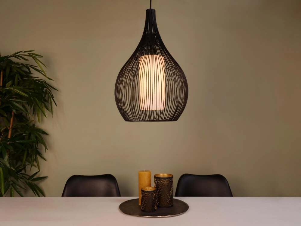 Moderne schwarze Hängelampe Razoni 1 Ø 32,5cm Eglo 9008606267958
