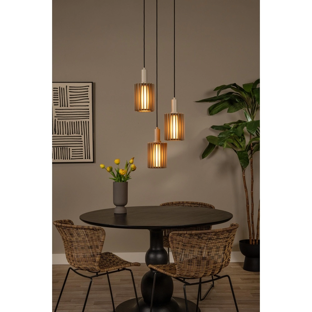 3-Licht Pendellampe Lambres taupe Lucide 5411212452917