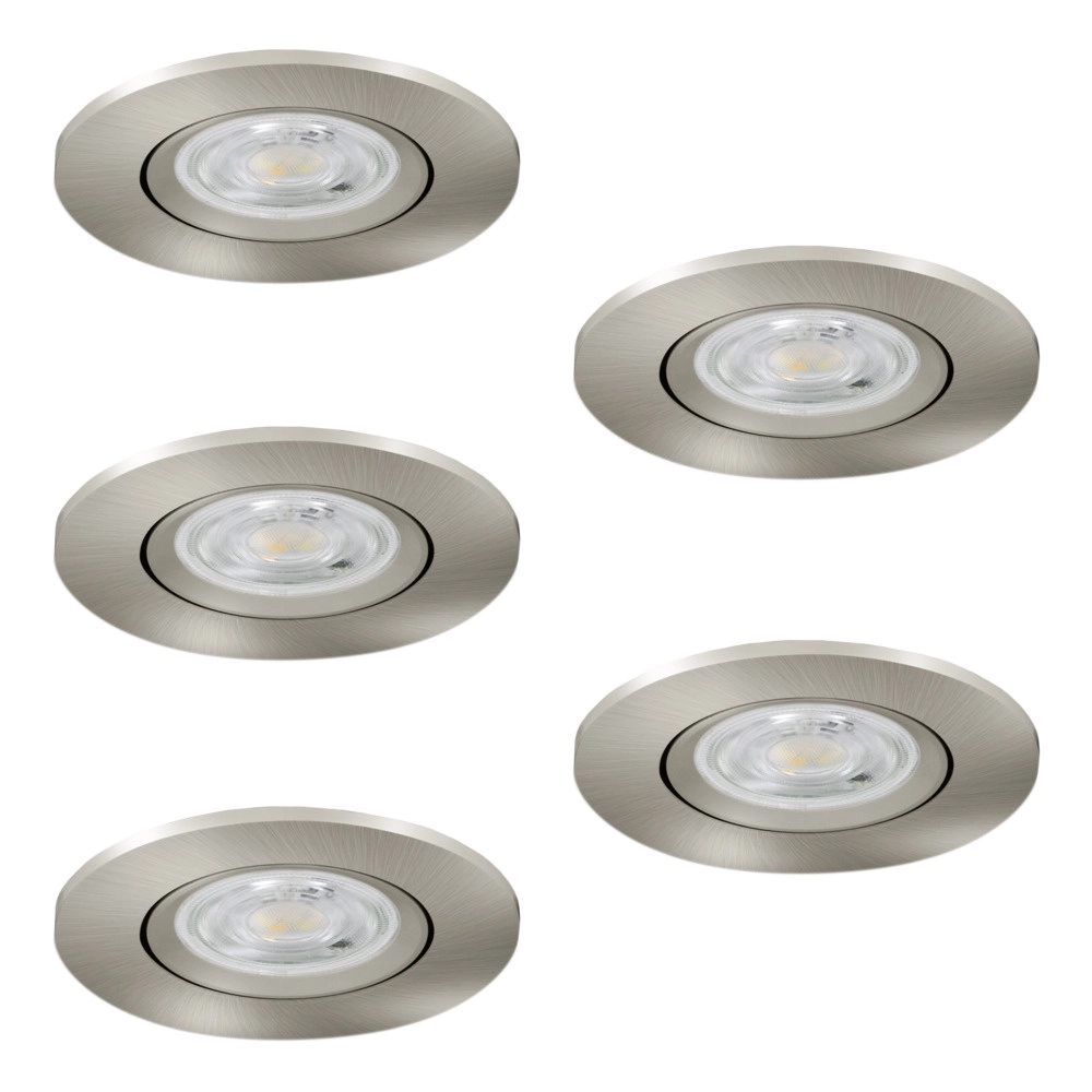 Set mit 5 Einbaustrahlern Barranco nickel Ø 9cm - 3-stufig CCT Eglo 9008606359479