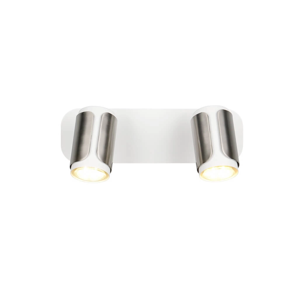 2-flammiger Aufbaustrahler Gillan Nickel mit Weiß Trio 4017807640472