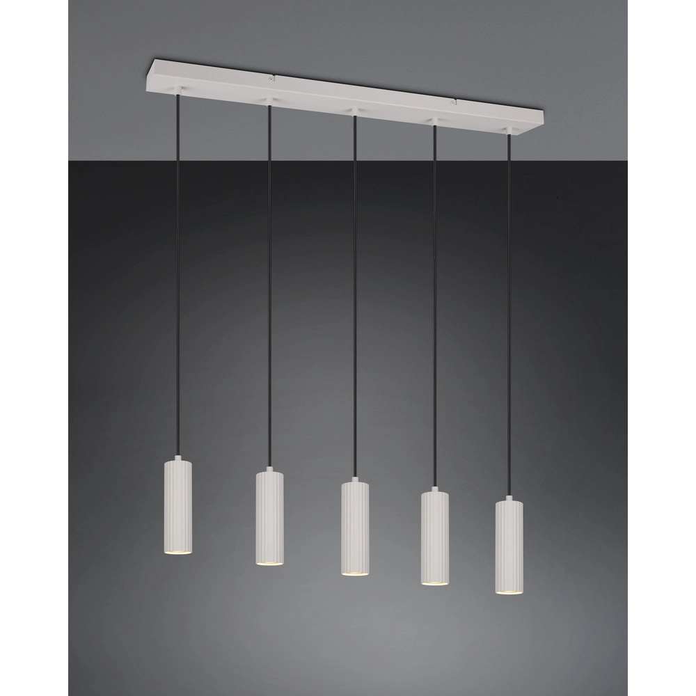 5-flammige Pendelleuchte Soka grau Trio 4017807658552
