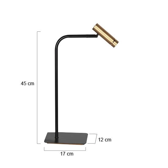 Tischlampe Lumo Schwarz mit Gold Steinhauer 8712746184600