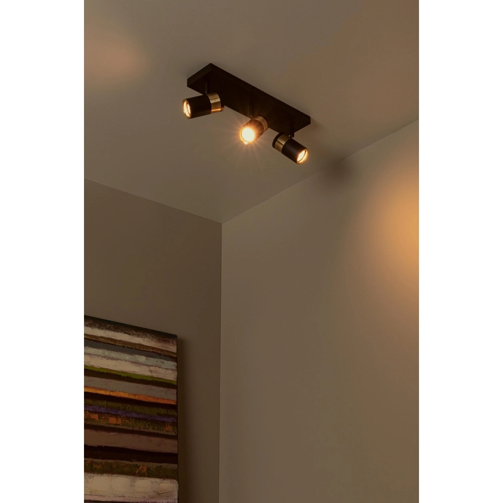 Deckenlampe Gorik 3-hell schwarz mit Gold Lucide 5411212530998