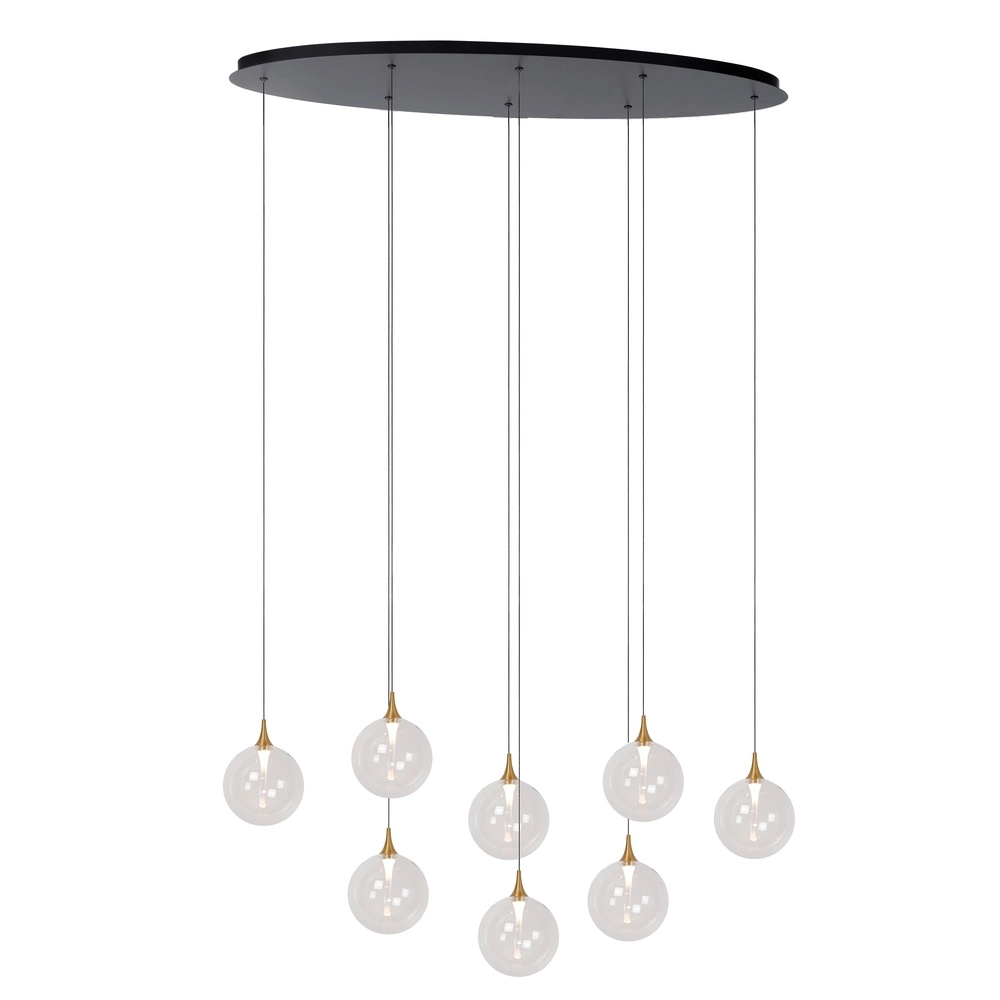 Design-LED-Pendelleuchten Gisela klar – 8x Ø 16 cm