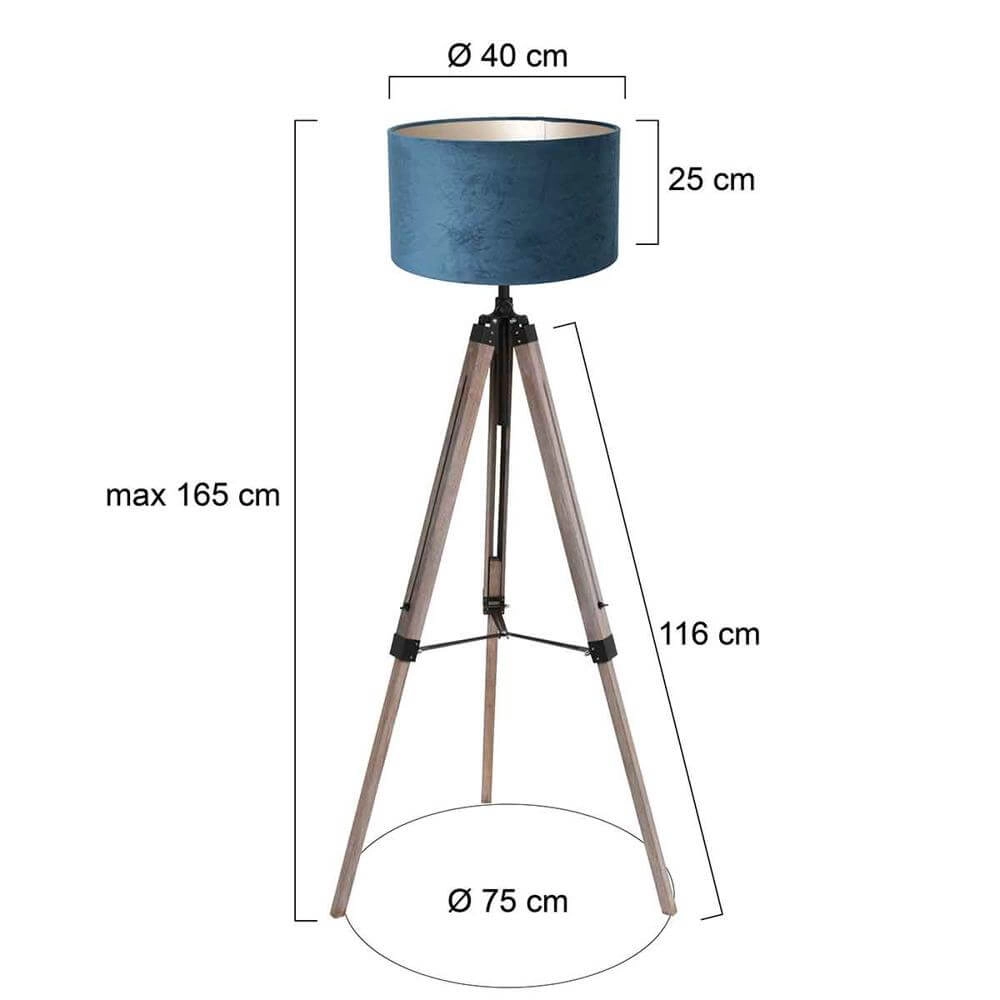 Stativ Stehleuchte Triek mit blauer Kapuze Steinhauer 8712746176124