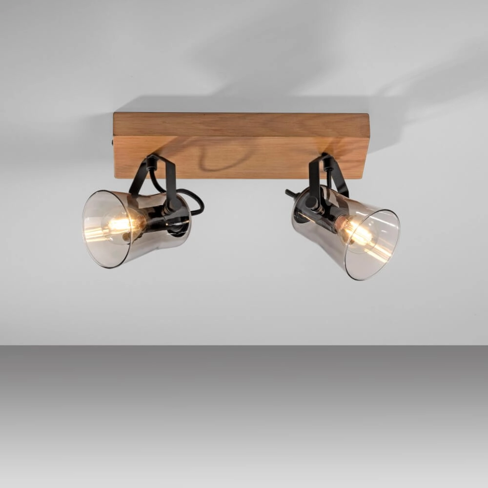 Deckenleuchte Green Langstrom Holz 2-flammig Just Light 4043689994877
