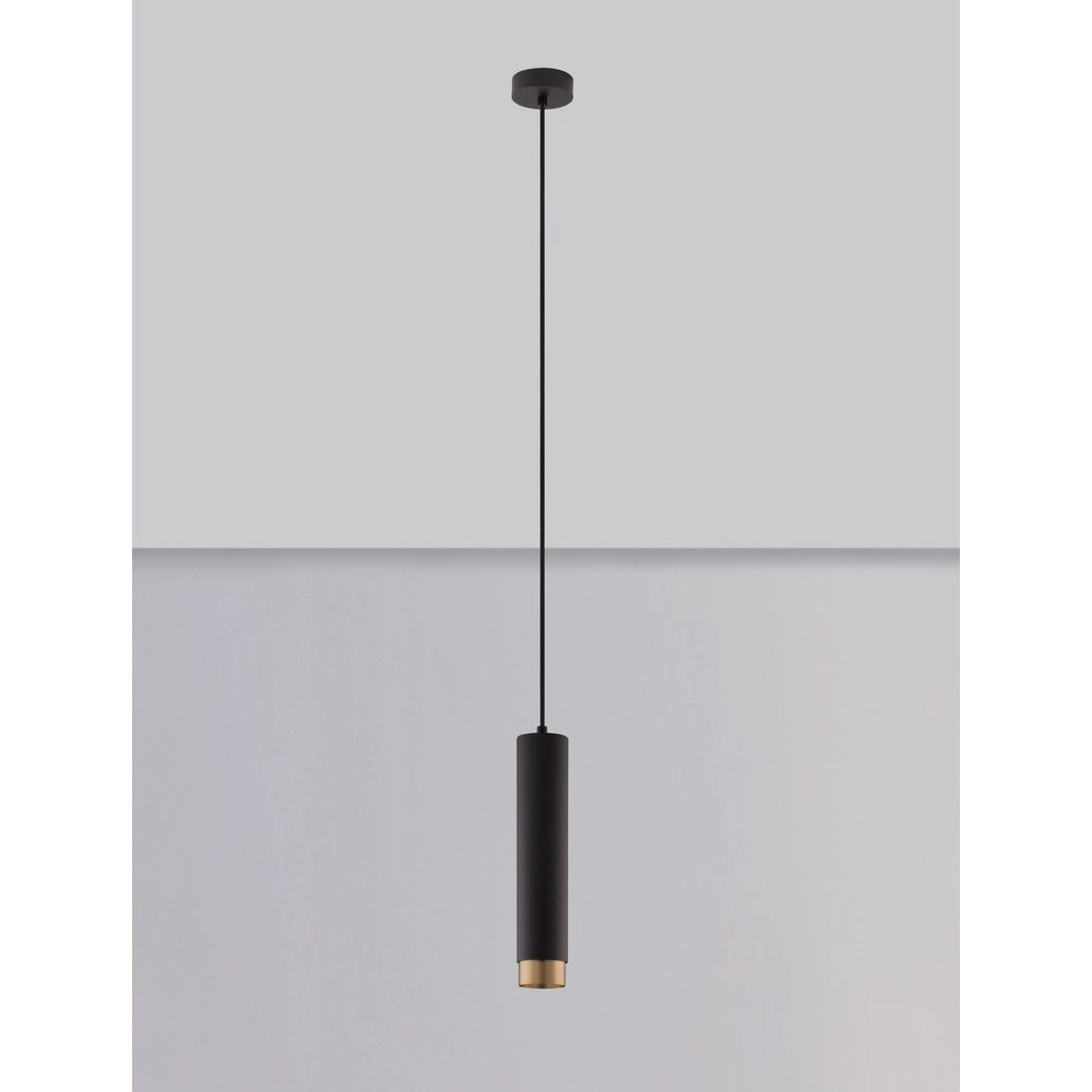Pendelleuchte Pongo M Single 30cm schwarz mit gold Lyora 5212017430328