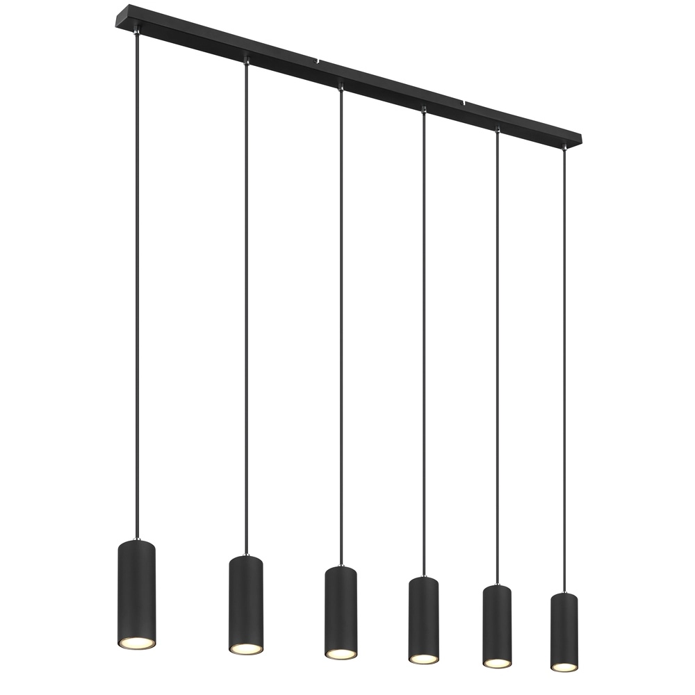 Pendellampe Robby 6-Licht Schwarz