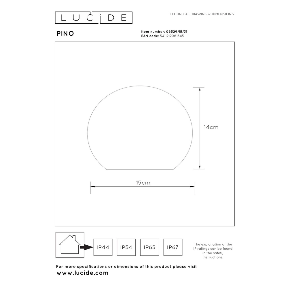Wiederaufladbare Tischlampe Pino M – weiß Lucide 5411212061645
