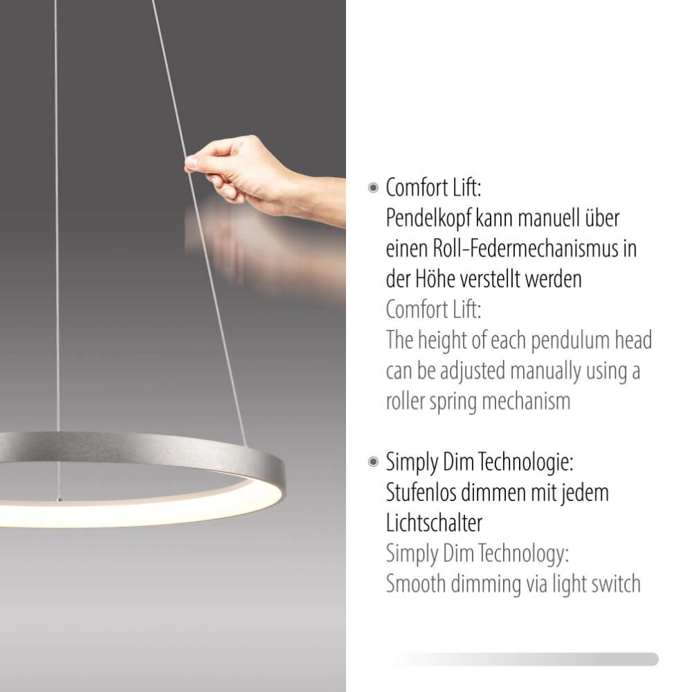 Runde Hängelampe Hoop Aluminium Paul Neuhaus 4012248384718