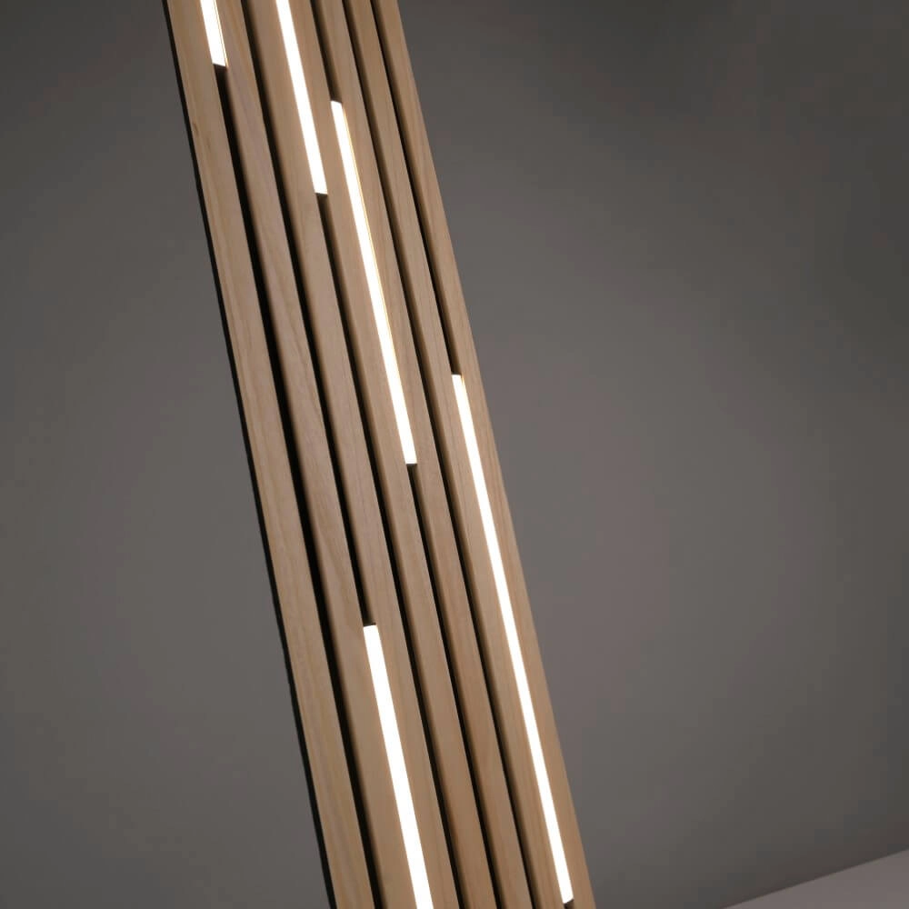 Designer-Stehleuchte Q-Akustik Holz Paul Neuhaus 4012248385401