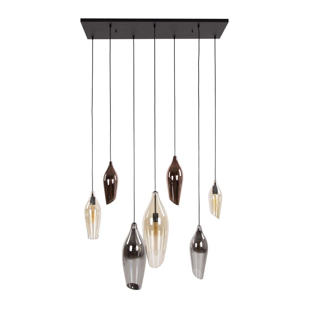 Glas-Pendellampe Cocoon 7x farbiges Glas Lyora 8716803511903
