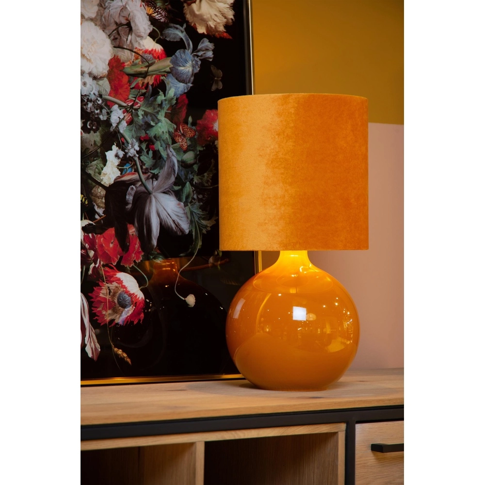 Ockerfarbene Tischlampe Esterad Ø 24 cm Lucide 5411212105950