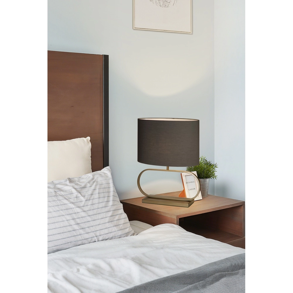 Tischlampe Sleek Bronze mit grauer Kappe Searchlight 5053423305424