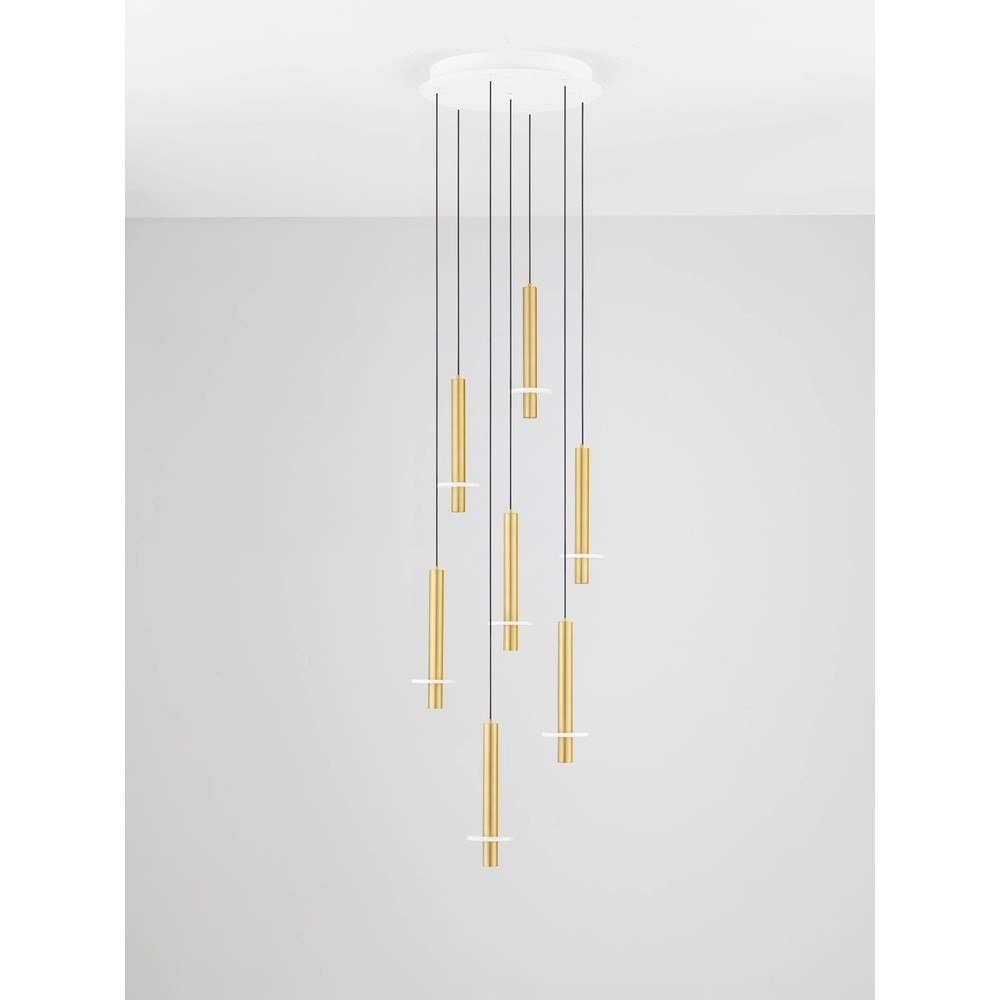 Design-Pendellampe Noemi Gold mit weißem Ø 47 cm Lyora 5212063503311