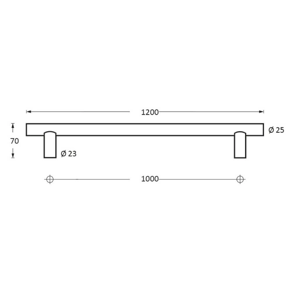 Türgriff T-Form Gripon 120x7cm Edelstahl Intersteel 8714186334249