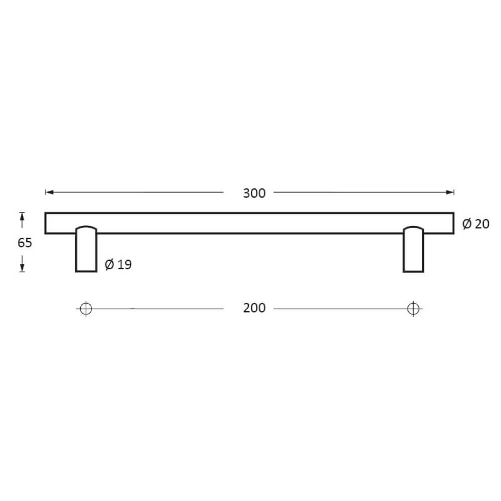 Türgriffe T-Form Gripon 30cm pro Paar Edelstahl Intersteel 8714186334027