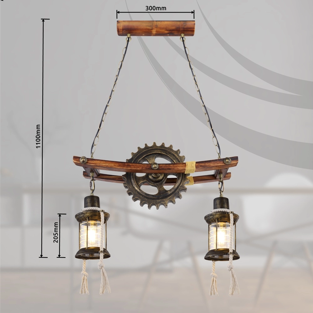 Industrie-Pendellampe Abella 2-Licht Globo 9007371407392