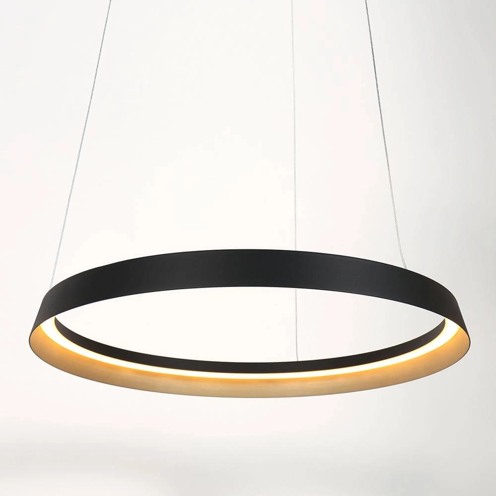 Schlanke Pendelleuchte Ringlux schwarz Ø 60cm Steinhauer 8712746171976