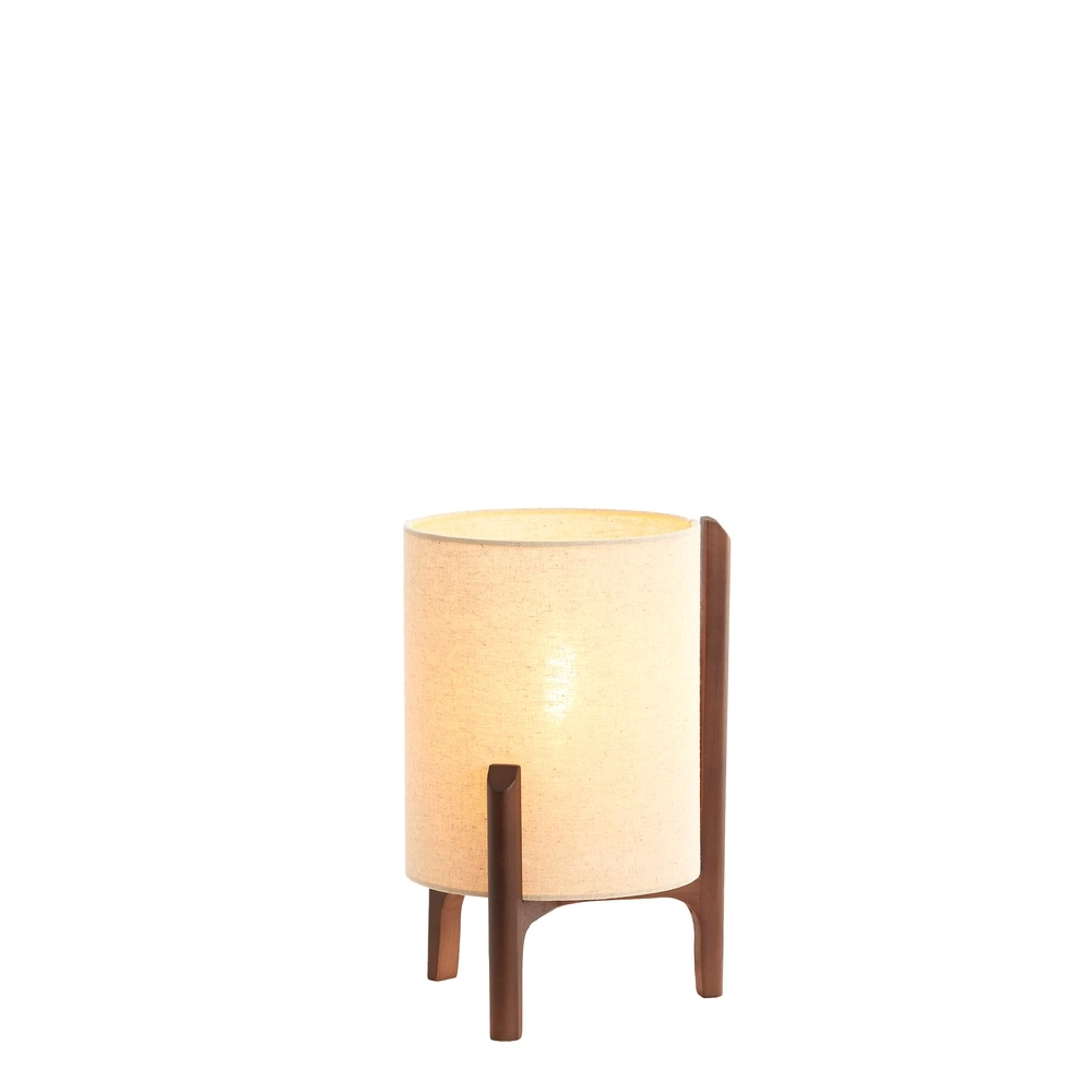 Tischlampe Litto Ø 22cm – Walnuss mit Naturleinen Light & Living 8717807792671