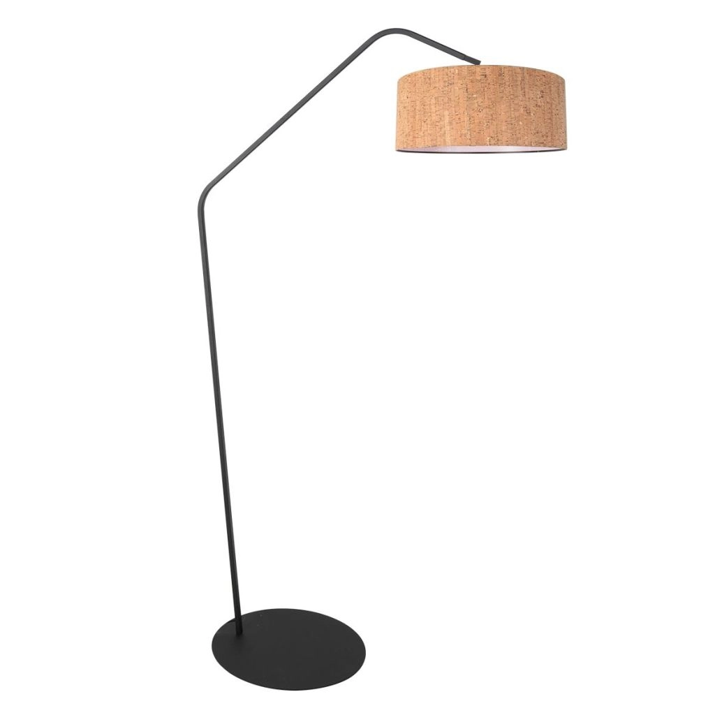 Schwarze Stehlampe Zig-Zag mit Korkkappe Ø50 cm