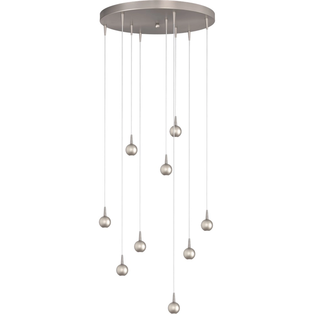 9-Licht Pendellampe Talana Nickel Ø 50cm DTW