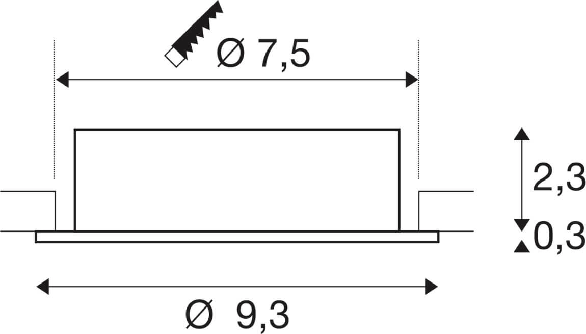 Einbaustrahler New Tria 75 rund - Aluminium - GU10 SLV 4024163276139