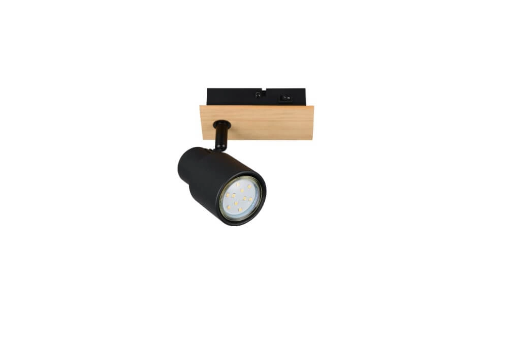Design-Wandleuchte Pierre schwarz mit Holz Trio 4017807638158