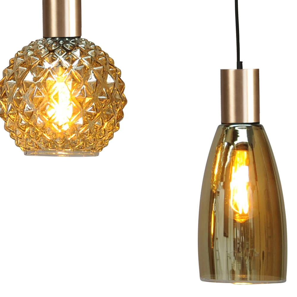 Hängelampe schwarz mit Gold Bounty Curiosa 5-Licht Masterlight 8718121256016
