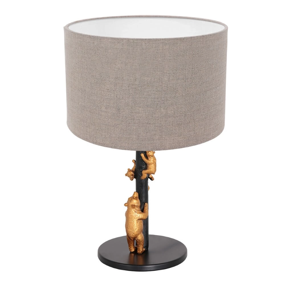 Designer-Tischlampe Animaux mit taupefarbener Kapuze