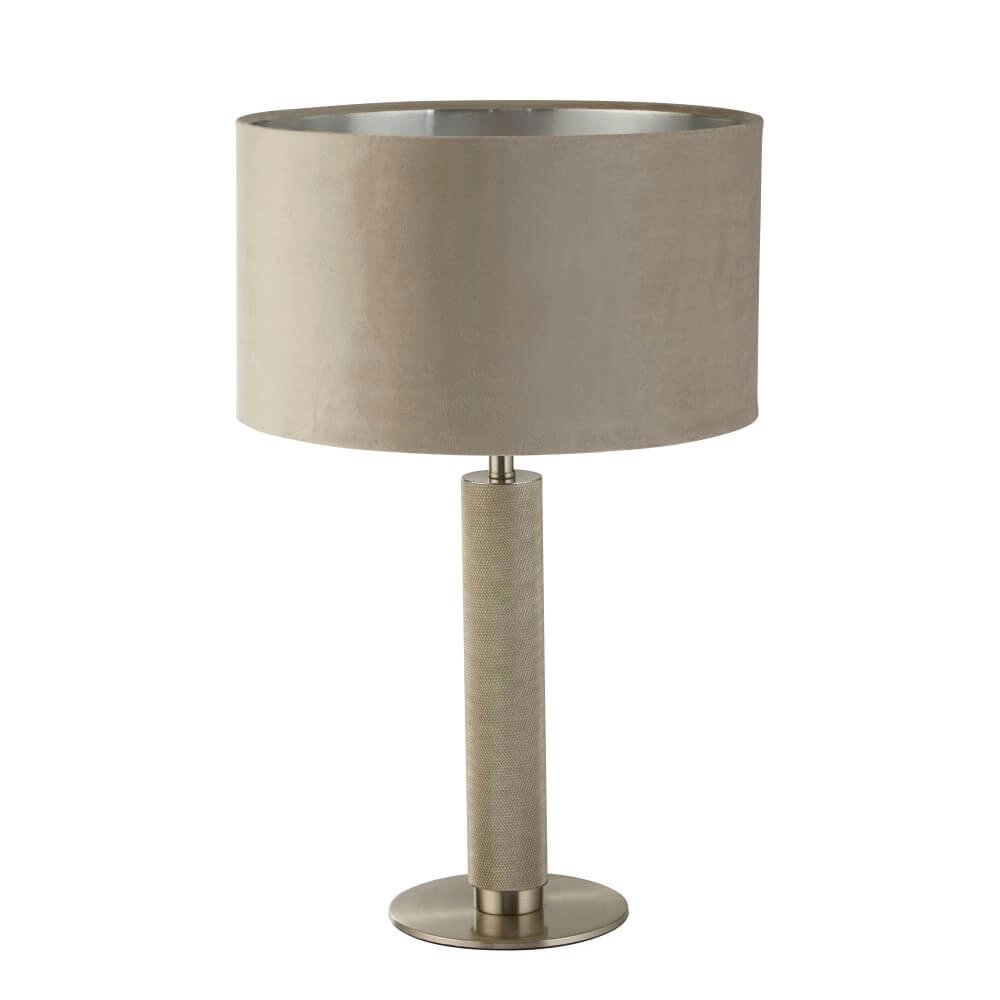 Goldene Tischlampe London mit cremefarbenem Farbton
