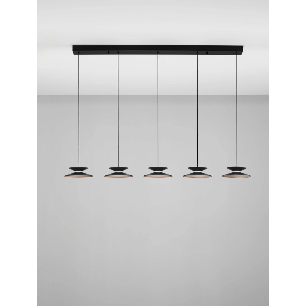 Design-Pendelleuchte Morfi Gerade 5-flammig schwarz Lyora 5212017458490