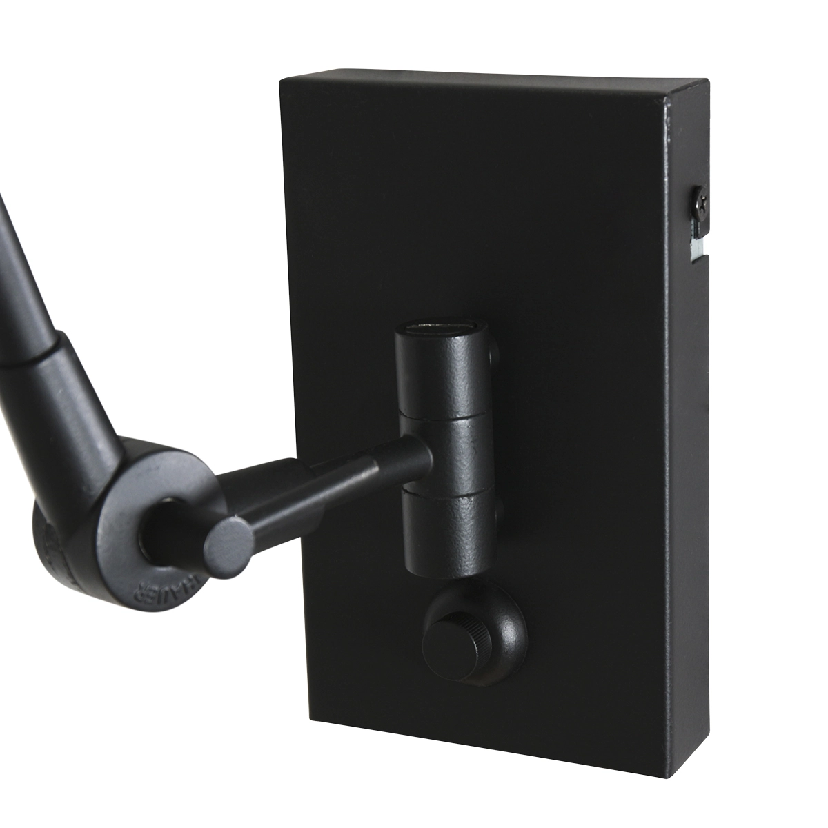 Wandleselampe Prestige Chic Schwarz mit 30 cm taupefarbenem Samtschirm Steinhauer 8712746145922