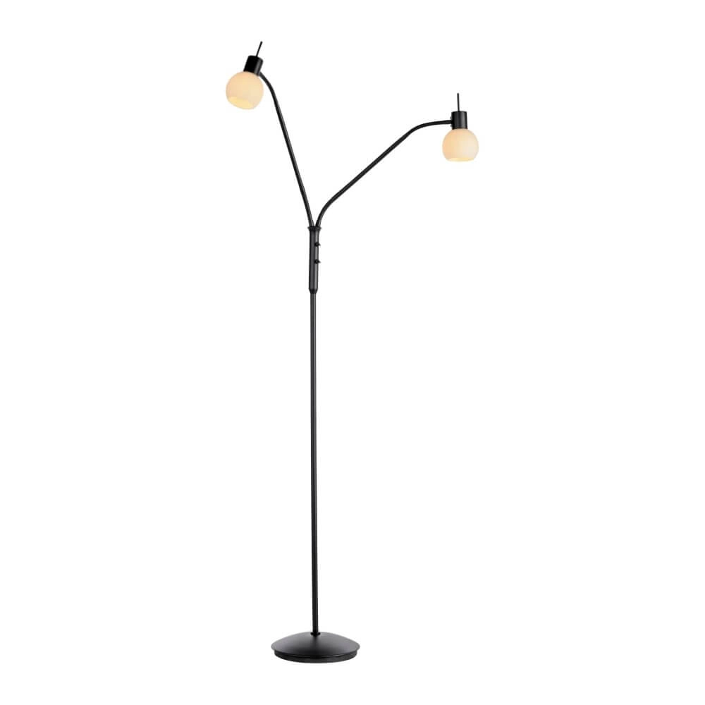 Schwarze Stehlampe Loki 2-flammig Just Light 4043689000837