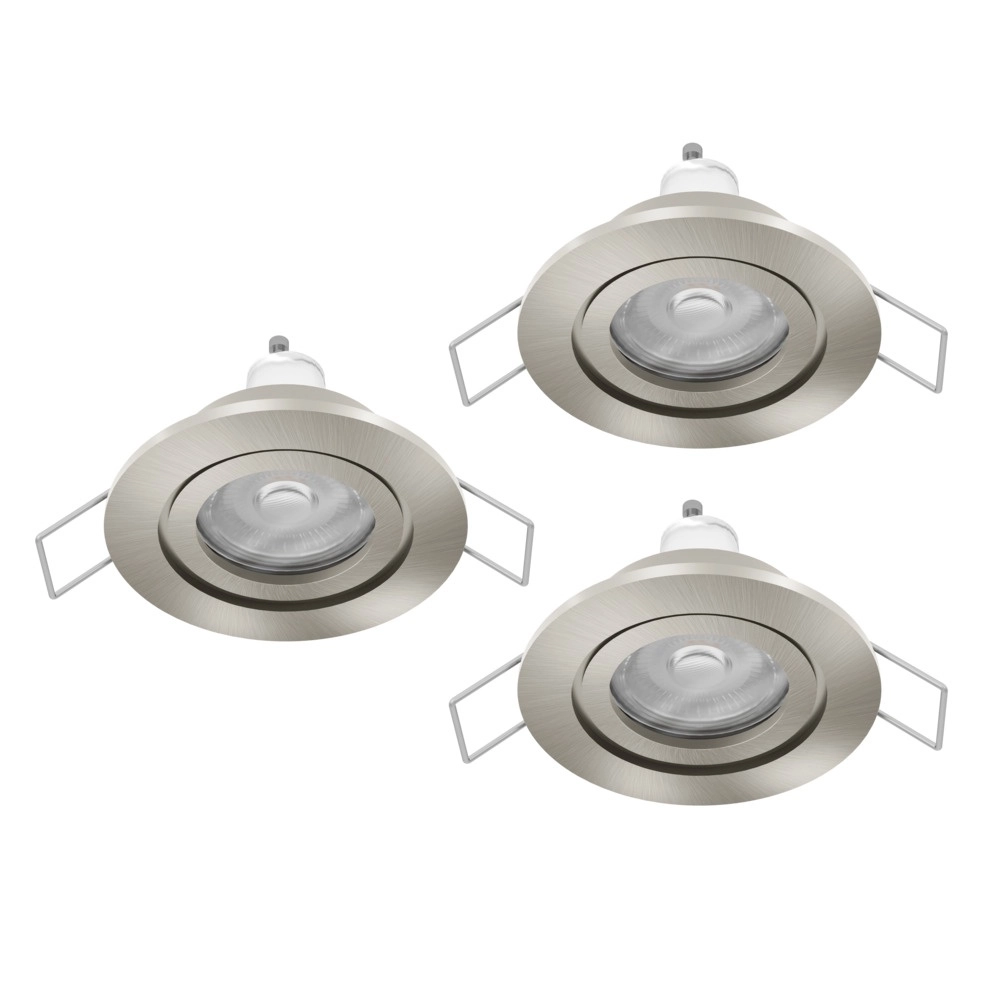 Set mit 3 Einbaustrahlern Barranco nickel Ø 8,4cm IP44 - 4000K