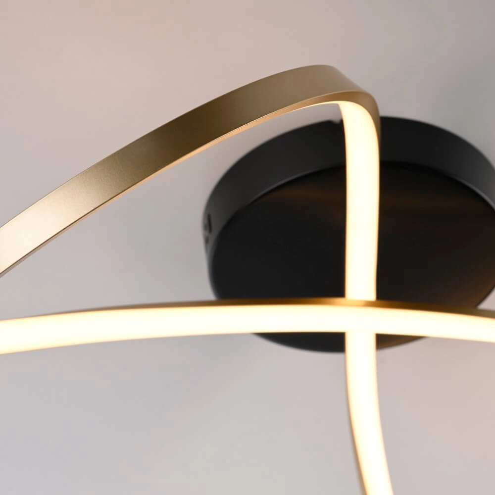 Designer-Deckenleuchte Okta messing/schwarz Just Light 4043689001940