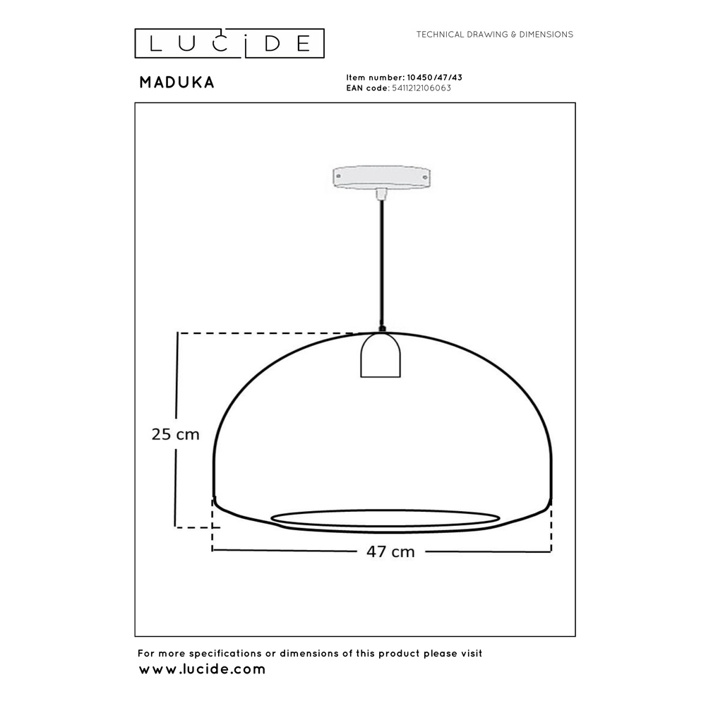 Seegras-Pendellampe Maduka Ø 47cm – braun Premium by Lucide 5411212106063