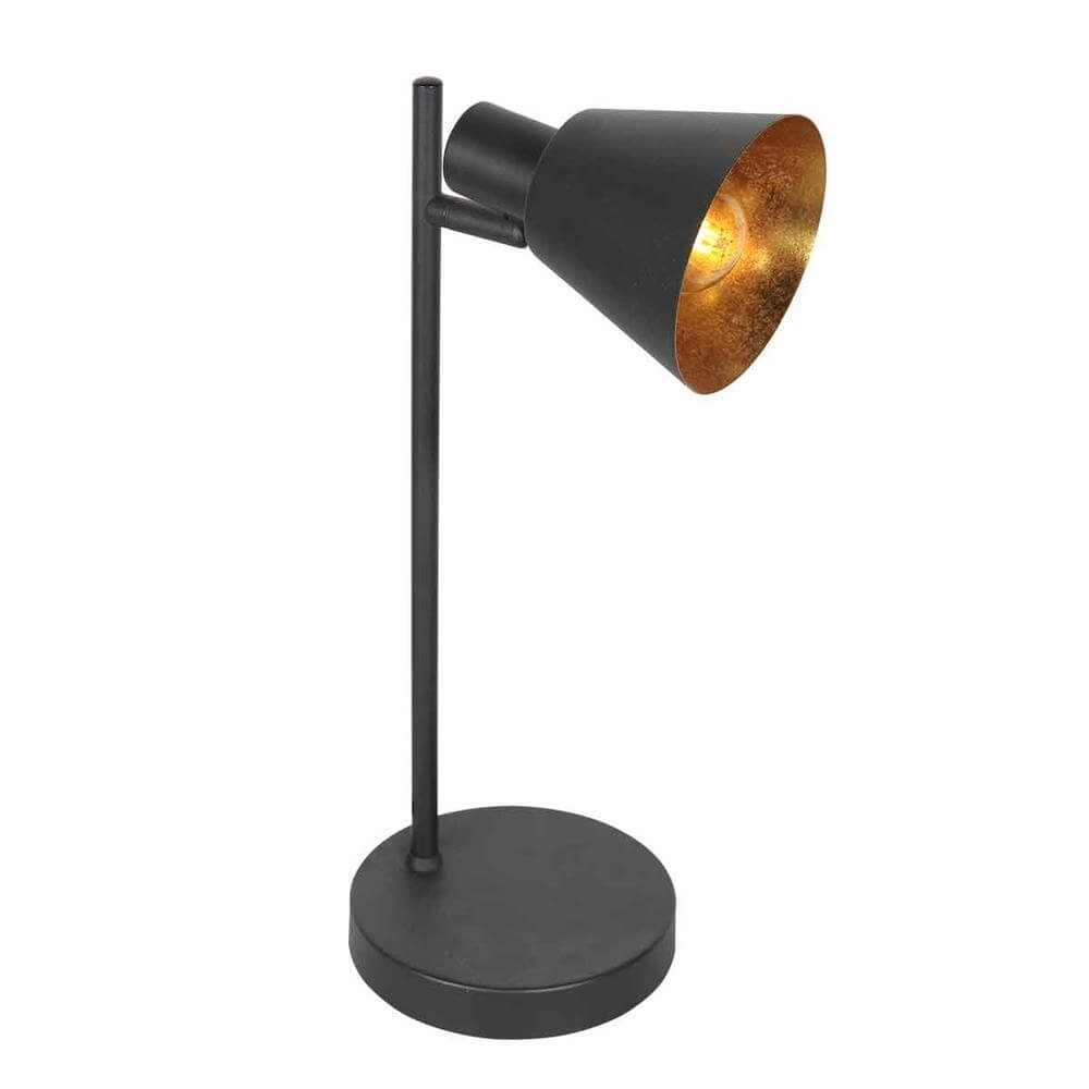 Tischlampe Oeroe schwarz mit gold Steinhauer 8712746176353