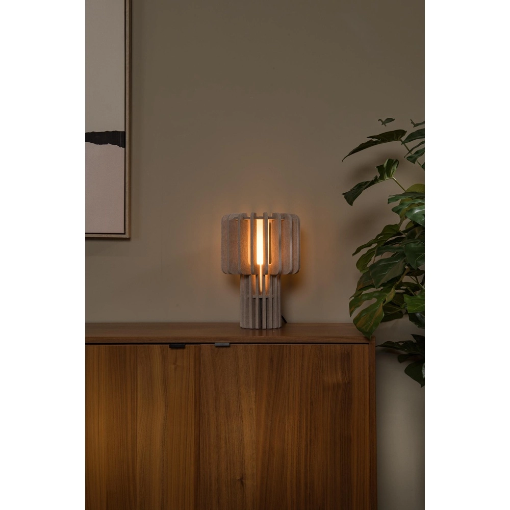 Design-Tischlampe Rollo Sandbraun Lucide 5411212452863