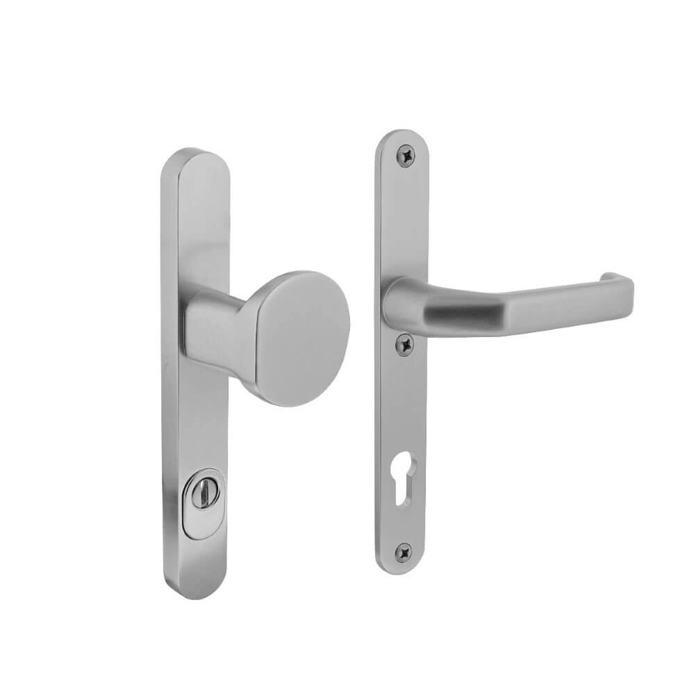 Haustürbeschläge Vurano schmaler PC 92mm Kernzugschutz Aluminium