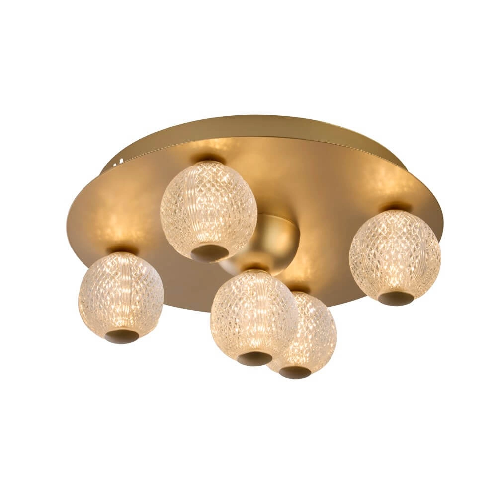 5-flammige Deckenleuchte Asteroid Gold