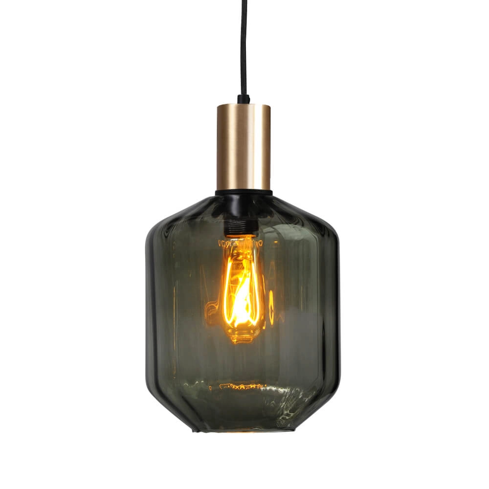 3-flammige Hängelampe - Gold - Porto mit grünen Jagger-Gläsern Masterlight 8718121269665
