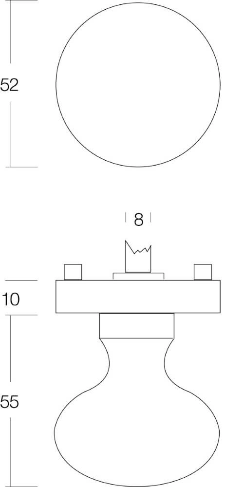 Schwarzer Türknauf Tondo auf Rosette Intersteel 8714186470688