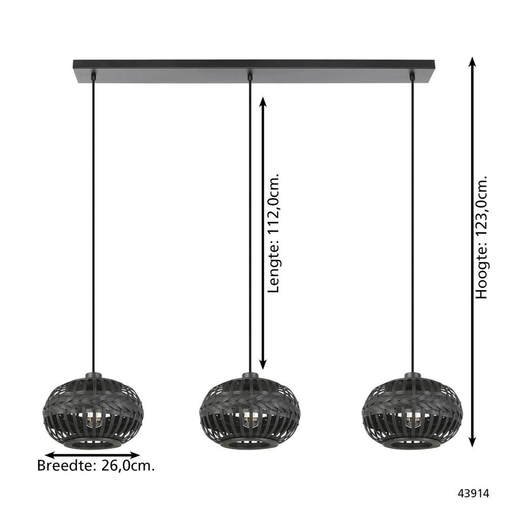 Essaal-Pendellampe Towcester Ø 26cm – Holz Eglo 9002759439149
