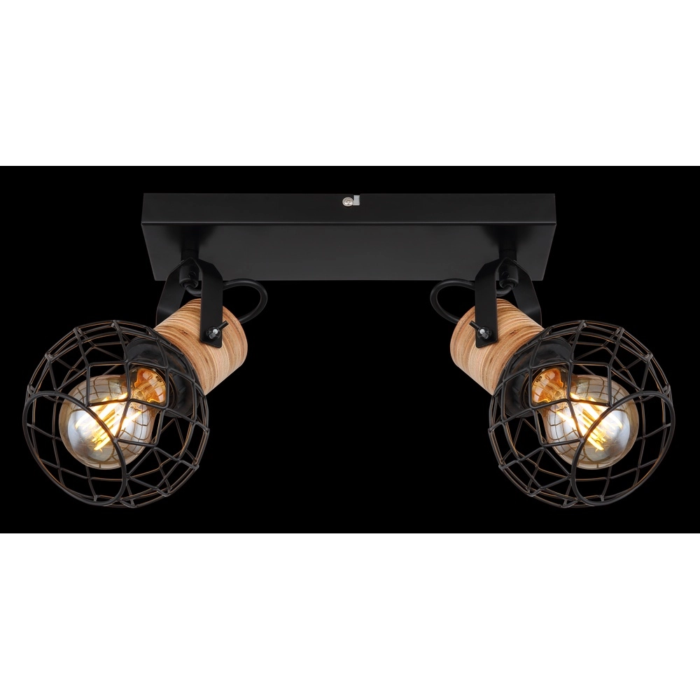 Wandlampe Lacky 2-Licht Schwarz Globo 9007371417360
