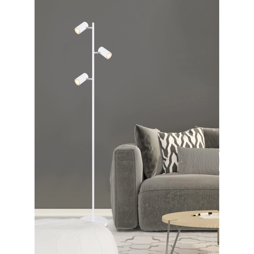 Stehlampe 3-Leuchten Robby Weiß Globo 9007371422876